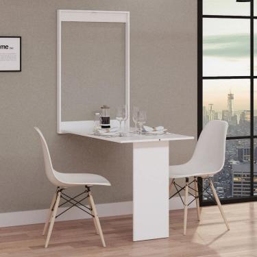 Imagem de Mesa Dobrável Retrátil de Parede 100x64 Branco