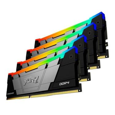 Imagem de Memória RAM Kingston Fury Renegade RGB, 32GB (4x8GB), DDR4, 3200MHz, CL16, Preto - KF43...