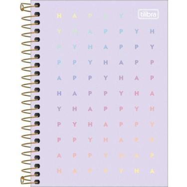 Imagem de Caderno (PEQUENO) Espiral 1/4 Happy 14x20cm 80 Folhas Tilibra  Papelar