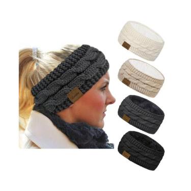 Imagem de Bandanas Loritta femininas de inverno forradas com lã felpuda, pacote 