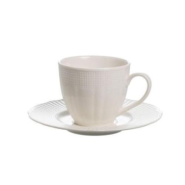 Imagem de Xícara de Chá Perle 190ml em Porcelana New Bone China para Mesa Posta 