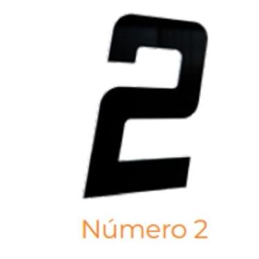 Imagem de Numero adesivo 2 Preto 130 mm - Aluminio Leve - Metalmidia