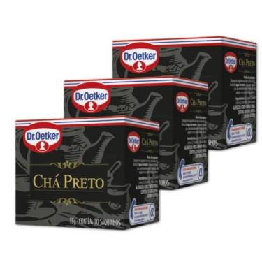 Imagem de Chá Preto Dr. Oetker Kit 3 caixas de 18g - 30 saquinhos