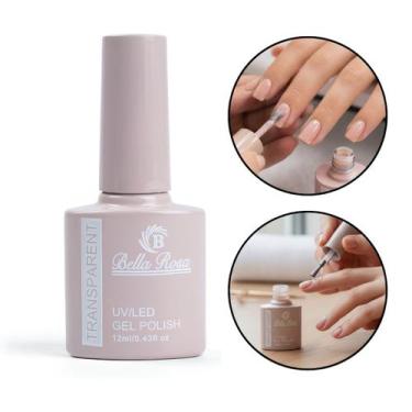 Imagem de Esmalte Gel UV/LED Nude Transparente Unha 12ml Bella Rosa Translúcido 