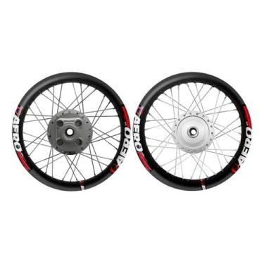 Imagem de Par Aro Roda Titan 125 2000 á 2004 Viper Aero Preto Fosco Inox Preto