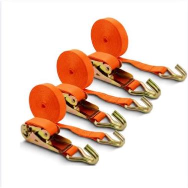 Imagem de Kit 3 Cintas com Catraca para Amarração de Carga 0,8 Tonelada 4,5 Metr