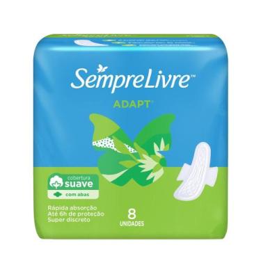 Imagem de Absorvente Sempre Livre Externo Adapt Cobertura Suave com Abas 8 Unida
