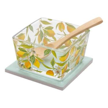 Imagem de Petisqueira Com Colher E Suporte Limão Siciliano 12cmx10cm Lyor - Roje