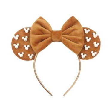 Imagem de Tiara De Veludo Com Orelhas De Rato Para Meninas, Faixa De Cabelo Maci