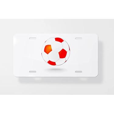 Imagem de Capa para placa de licença de futebol americano Simply Red and White - Capa para placa de carro nova para carro - Capa para moldura da placa de carro 15 x 30 cm