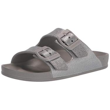 Imagem de Skechers Girls Foamies Cali Blast-Summer Sparkles Slide Sandal, Silver, 1 Big Kid