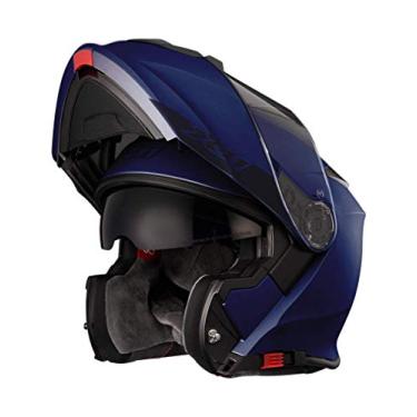 Imagem de Capacete Moto X11 Turner Solides Articulado Viseira Interna Fumê azul 58
