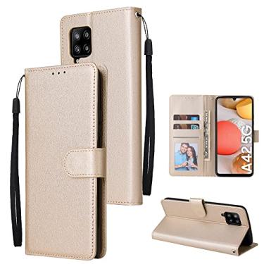 Imagem de Para Samsung A52 A72 A71 A20E A10 A12 A21S A31 A32 A41 A51 Flip Leather Case Carteira Para Galaxy A5 2017 A6 A7 A8 2018 Case, Dourado, Para Galaxy A51