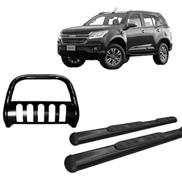 Imagem de Kit Quebra Mato c/Protetor + Estribo OVAL TrailBlazer Preto