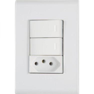 Imagem de Conj 4x2 2 Int Simples 10 A 250 V e 1 Tomada 2p+t 10 A 250 V