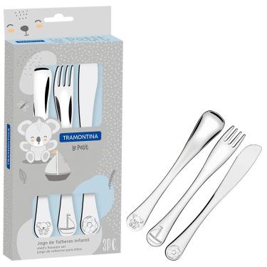 Imagem de Conjunto Talheres Infantil Tramontina Le Petit Menino Inox - 3 Peças