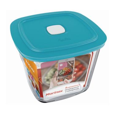 Imagem de Pote Vidro Quadrado Alto Facilita  Com Tampa 1L Marinex 1Un