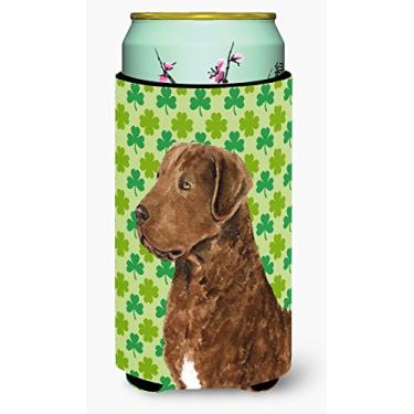 Imagem de Chesapeake Bay Retriever St. Patrick's Day Shamrock Tall Boy Beverage Insulator Beverage Insulator Hugger