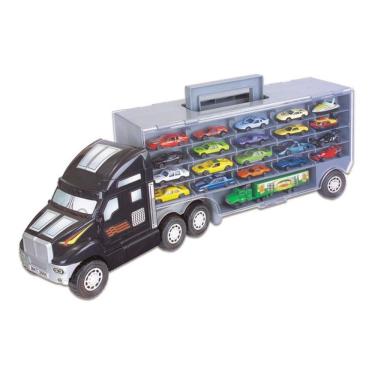 Imagem de Super Carreta C/20 Carrinhos +1 Mini Carreta Menino Caminhão