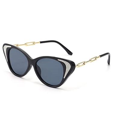 Imagem de Óculos de Sol Olho de Gato Moda Cadeia Óculos de Personalidade Versáteis Óculos de Sol Masculino Feminino, 2, Tamanho Único
