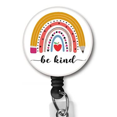 Imagem de Yzkkbi Be Kind - Porta-crachá retrátil para crachá com clipe de jacaré, crachá de nome, crachá de funcionário de escritório