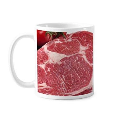 Imagem de Caneca de cerâmica com textura de comida de carne crua Red Steak