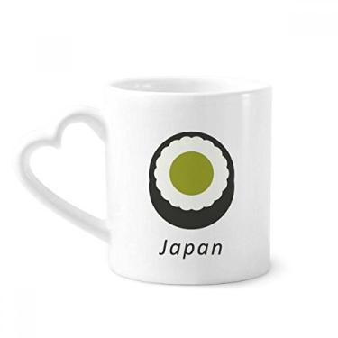 Imagem de Caneca de sushi tradicional japonesa preta Maki café cerâmica copo de coração de vidro