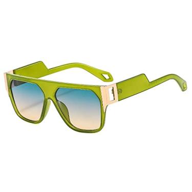 Imagem de Óculos de Sol Quadrado Feminino Metal Rebites Decoração Armação Retangular Óculos Óculos de Sol Masculino UV400, C7, Tamanho Único