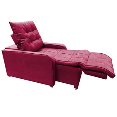 Imagem de Poltrona Retratil e Reclinavel Com Rodape Regulavel Azera Vermelho