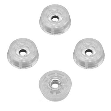 Imagem de 4 pés de borracha redondos médios transparentes – 0,312 A X 0,875 D – Feito nos EUA – sem marcação. Seguro para alimentos, RoHS e Prop 65 – perfeito para tábuas de corte, eletrônicos, artesanato...