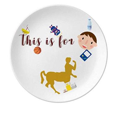 Imagem de Combinação Feroz Habilidades Deuses Animais Awide Prato de Porcelana Jantar Prato Redondo Menino Homem