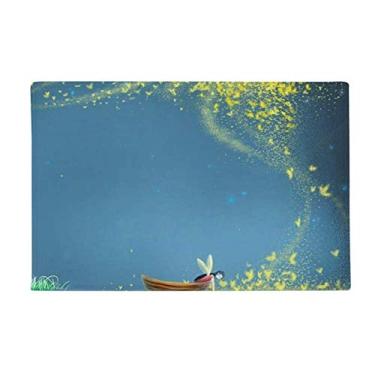 Imagem de DIYthinker Tapete antiderrapante para porta de banheiro com luz noturna silenciosa para barcos e fadas