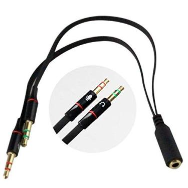 Imagem de Cabo Adaptador P3 Femea (02 combo) 2x P2 Macho Audio Microfone Headset Fone de Ouvido