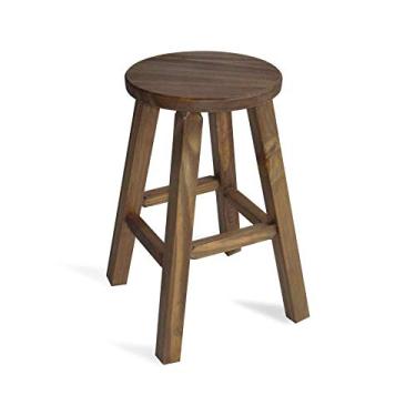 Imagem de Mobly Banco Redondo 47 cm, Marrom Escuro, Clássico