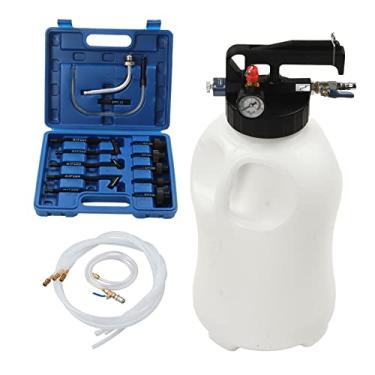 Imagem de Aramox Enchimento de óleo de transmissão pneumática, ferramenta de enchimento de óleo de transmissão pneumática de 10 L com adaptadores ATF de 13 peças para extrair e transferir fluido