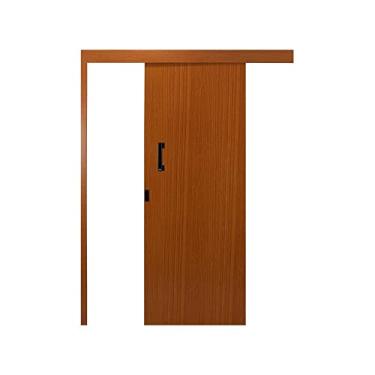 Imagem de Kit Porta de Correr Madeira Lisa MGM 215cmx90cm Melamínico Marrom