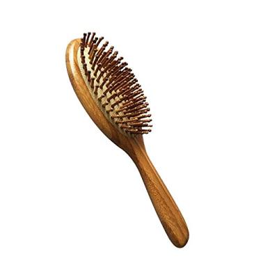 Imagem de SIMBAE Escova de cabelo Pente com almofada de ar com escova de cabelo de bambu para massagem no couro cabeludo Antiestático sem emaranhado de cabelo