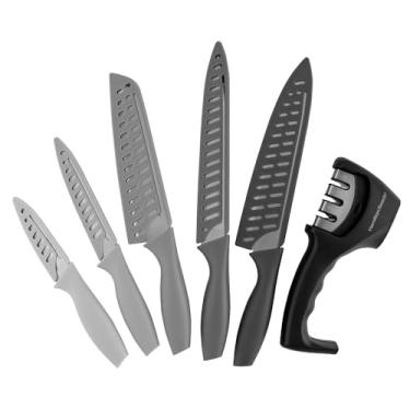 Imagem de Jogo de 5 Facas Inox Hamilton Beach Classic Com Afiador 3 em 1