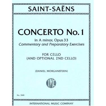 Imagem de Saint-Saens Camille Concerto No. 1 em A menor, Opus 33 Comentários e Exercícios Preparatórios Para Violoncelo da International