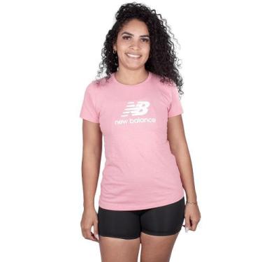 Imagem de Camiseta New Balance Essentials Basic Feminino Rosa