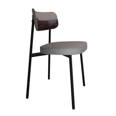 Imagem de Cadeira Alloa Fixa com 4 Pés 500 X 447 X 838 Mm com 1 Unidade Cinza Claro/Café/Preto Epoxi
