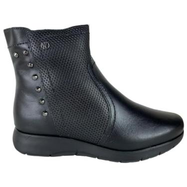 Imagem de Bota Feminina Bottero em Couro Cano Baixo Sola Anabela (preto, BR, Adulto, Numérico, 34)