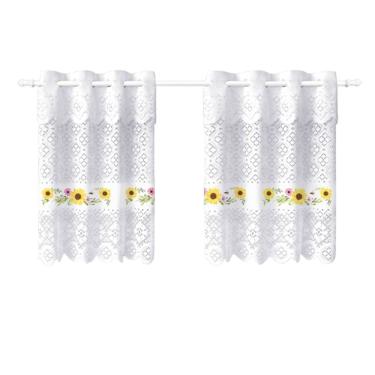 Imagem de Cortina Pia c/ Bando Vitro Real Renda Cozinha 1,60x0,80x0,20