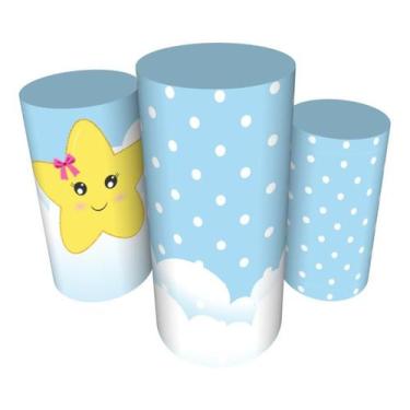 Imagem de Trio Capas De Cilindro C/ Elástico Brilha Brilha Estrelinha - Fadrix