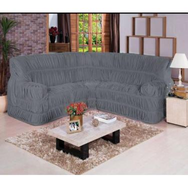 Imagem de Capa sofa canto 5 a 6 lugares malha gel - ibitinga confecçoes, Cinza