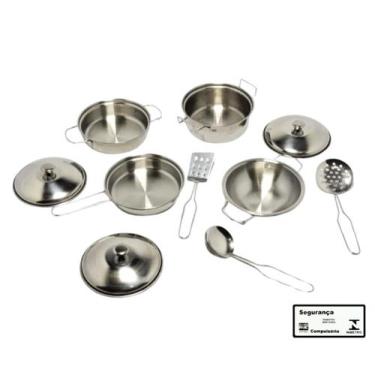 Imagem de Jogo de Cozinha Lucy Braskit Panelinhas Inox com Acessorios Brinquedo 