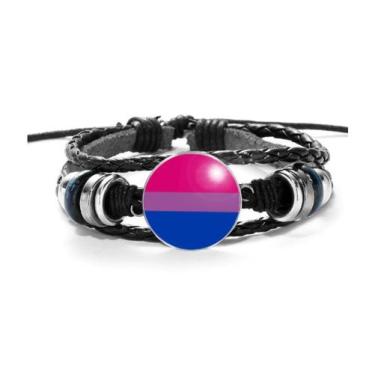 Imagem de Pulseira Bandeira do Orgulho Bissexual Pride Unissex e Ajustável - REC