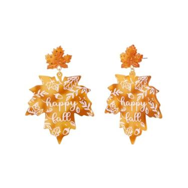Imagem de Madison Tyler Brincos femininos de outono | Brincos de outono fofos pendurados | Sapatos de espantalho de folha de bordo, brincos de cogumelo de coelho para mulheres, Zinco, Cristal