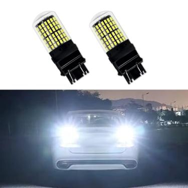 Imagem de HEVLE 2 peças 3157 lâmpada LED para carro, super brilhante baixa potência 12V 3056 3156 3156A 3057 4057 3157 4157 T25 lâmpadas LED de carro com projetor de substituição para luzes de estacionamento de