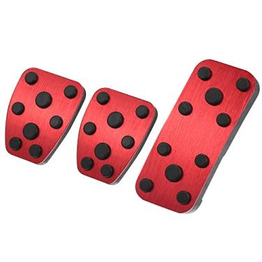 Imagem de X AUTOHAUX Kit de capa antiderrapante de liga de alumínio para pedal de carro acelerador de freio a gás e embreagem para Subaru Impreza GE GH GR GV Forester SG SH SJ vermelho